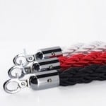 Red Black or White Velvet Rope Crowd Control for Bollard Post 32mm x 1.5m