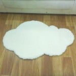 Super Soft Kids Nursery Floor Rug Cloud Shape 60x100cm White
